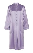 Adam Lippes Silk Satin Crepe Placket Tunic Dress