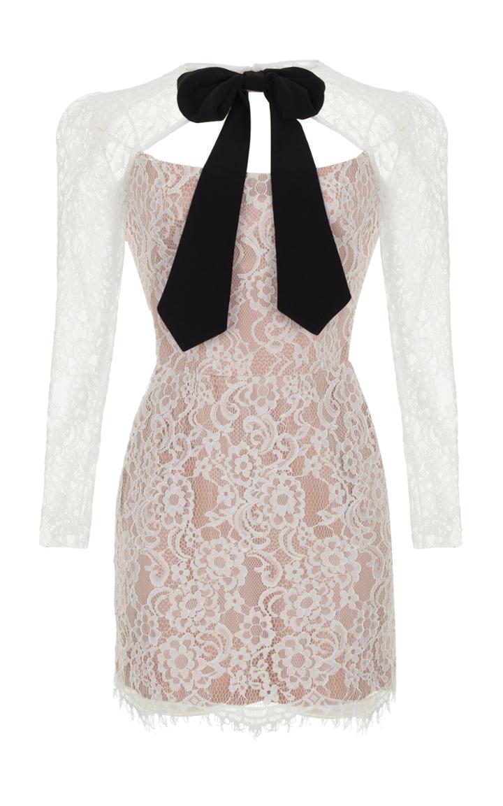 Rasario Embroidered Lace Scalloped Mini Dress