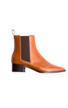 Aeyde Lou Block-heeled Two-tone Leather Booties