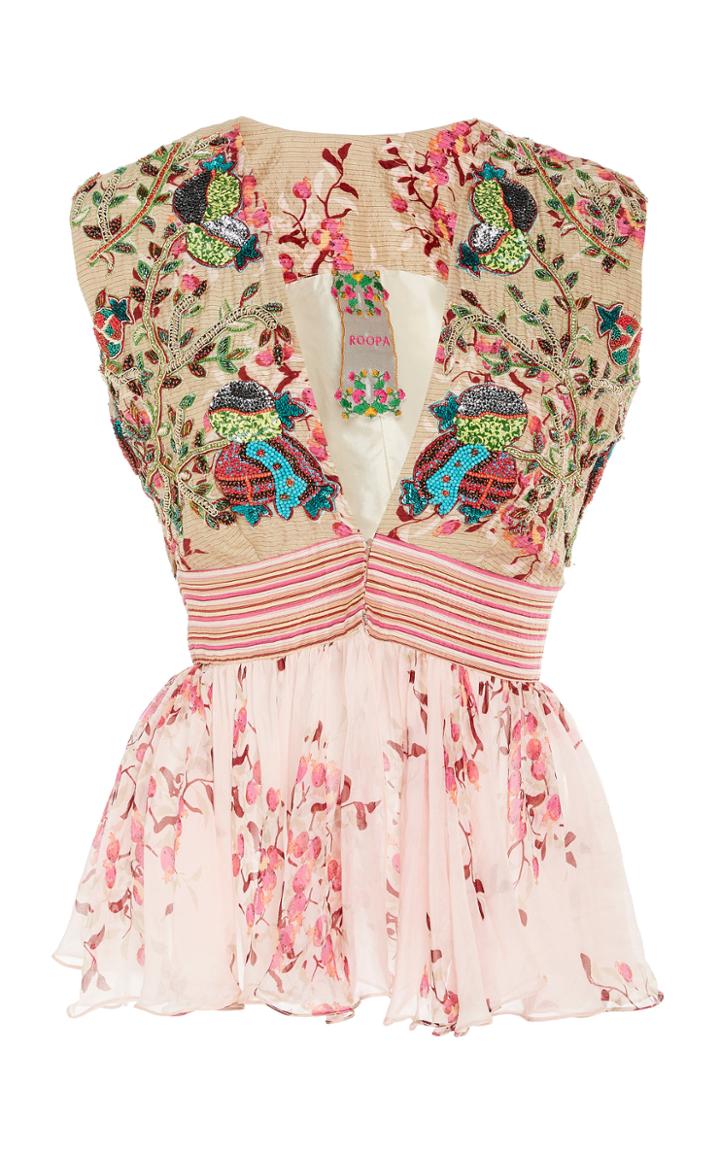Roopa Gula Embroidered Ruffle Blouse