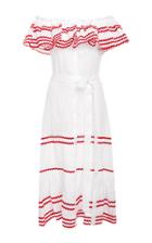 Lisa Marie Fernandez Mira Ruffled Off The Shoulder Button Down Dress