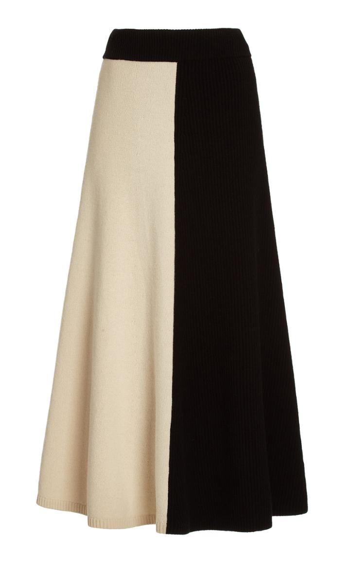 Joseph Colorblock Wool Maxi Skirt