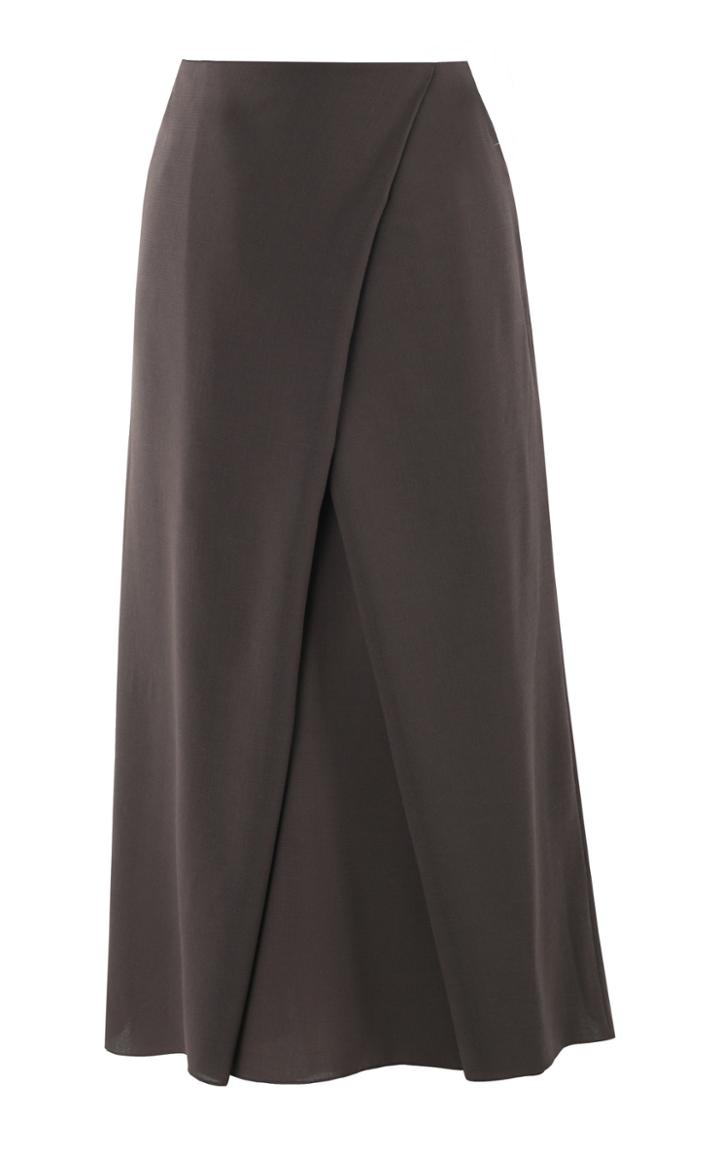 Lake Studio Wrap Front Midi Skirt
