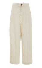 Vince Cropped High-rise Cotton-linen Pants