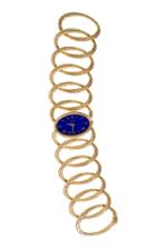 Mahnaz Collection Vintage Lapis Lazuli & 18k Gold 'esclave' Oval Link Bracelet Watch