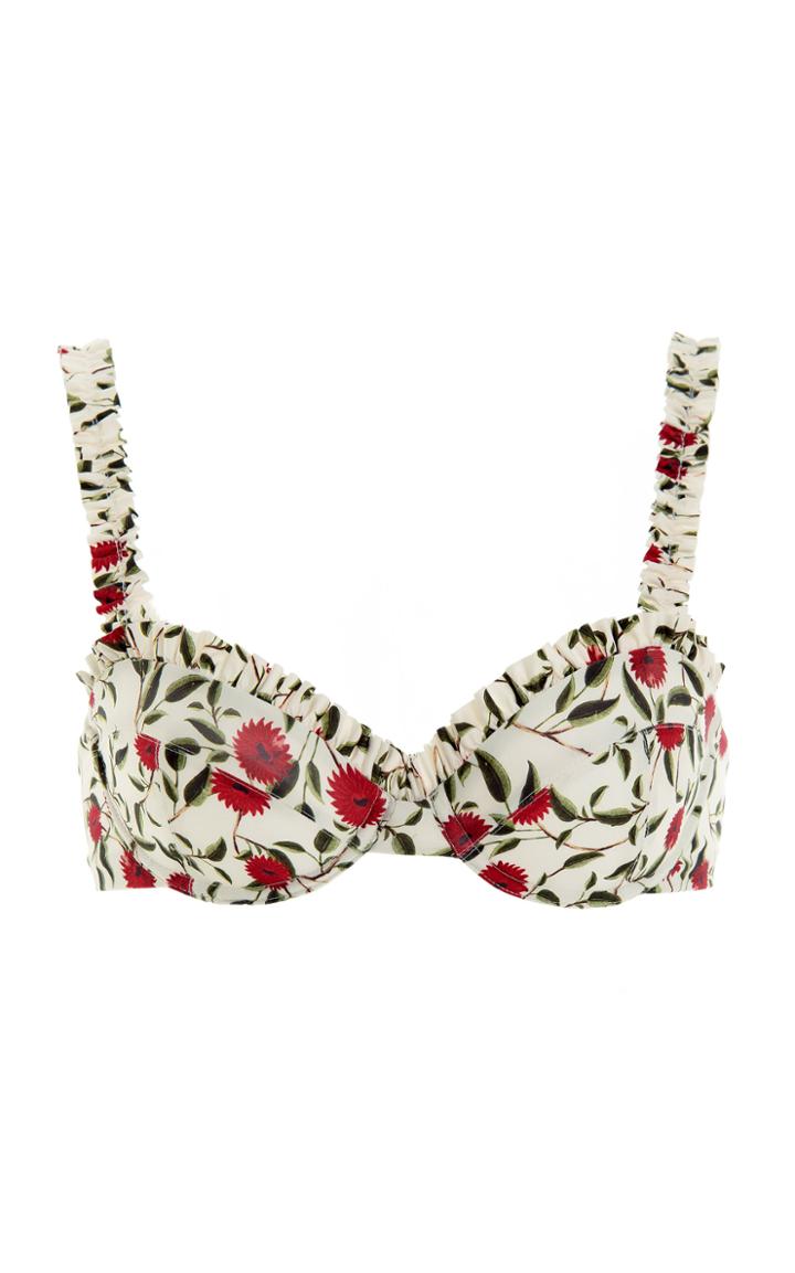 Moda Operandi Agua By Agua Bendita Agraz Ruffled Hedera-print Bikini Top