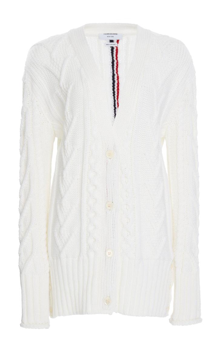 Thom Browne Cable Knit Wool Cardigan