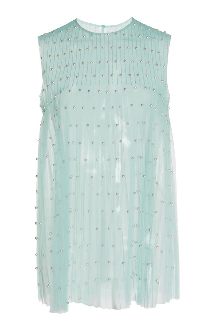 Huishan Zhang Mariella Pleated Tulle Top