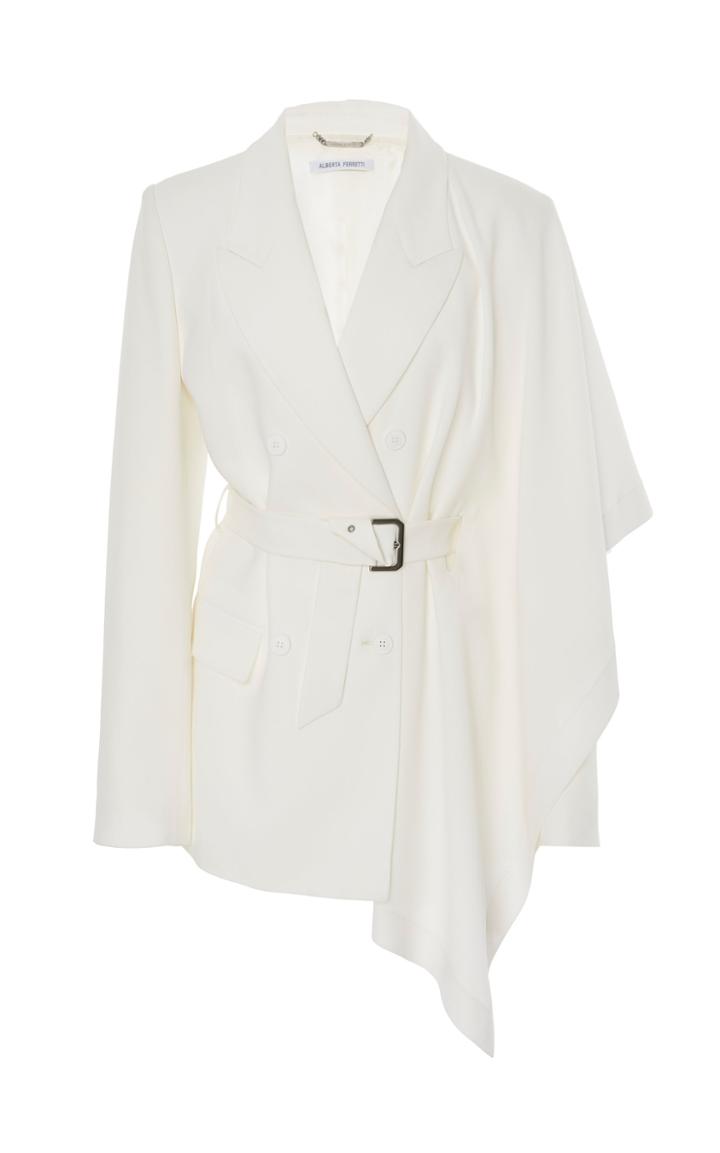Alberta Ferretti Asymmetric Belted Draped Blazer