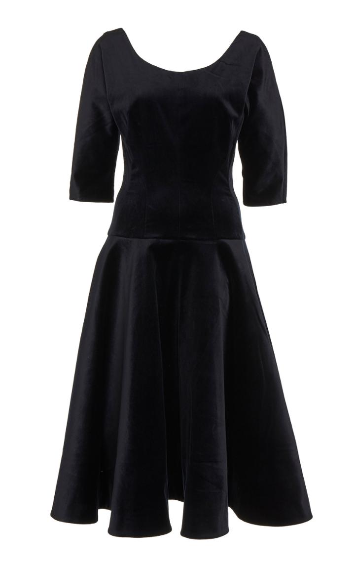Vika Gazinskaya Scoop Neck Velvet Dress