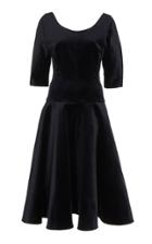 Vika Gazinskaya Scoop Neck Velvet Dress