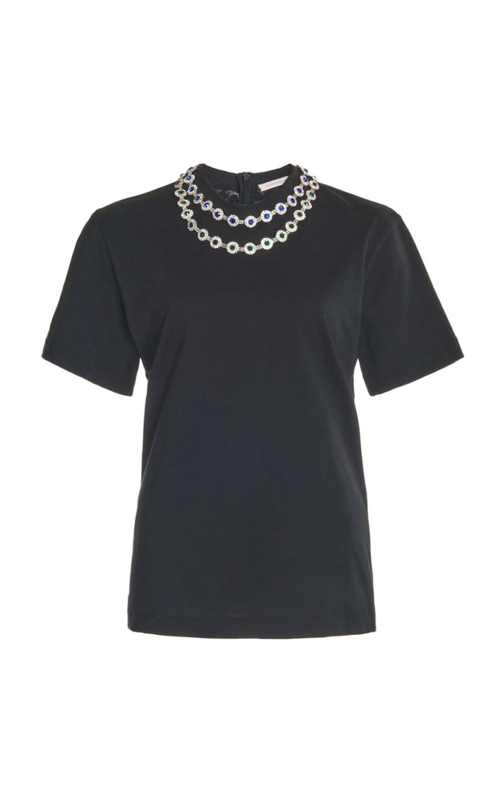 Christopher Kane Crystal-embellished Cotton T-shirt