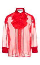 Givenchy Ruffle Applique Silk Organza Shirt