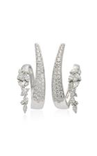 Yeprem 18k White Gold Diamond Sprial Hoops