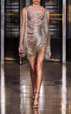 Moda Operandi Oscar De La Renta Draped Metallic Mini Dress