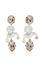 Dolce & Gabbana Orecchini Putti Cherub Brass And Crystal Earrings