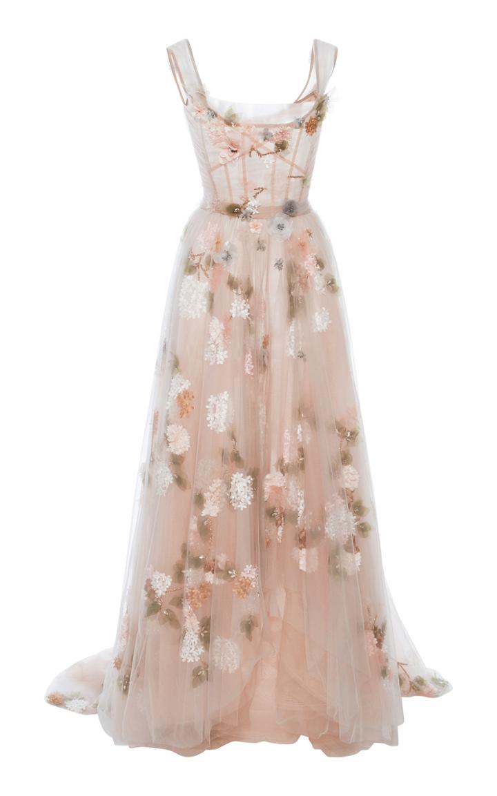 Marchesa Off The Shoulder Tulle Gown