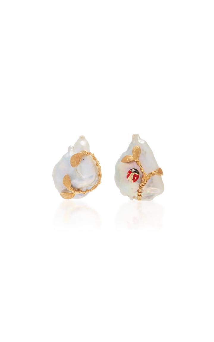 Of Rare Origin Lady Luck Pearl Clip Earrings