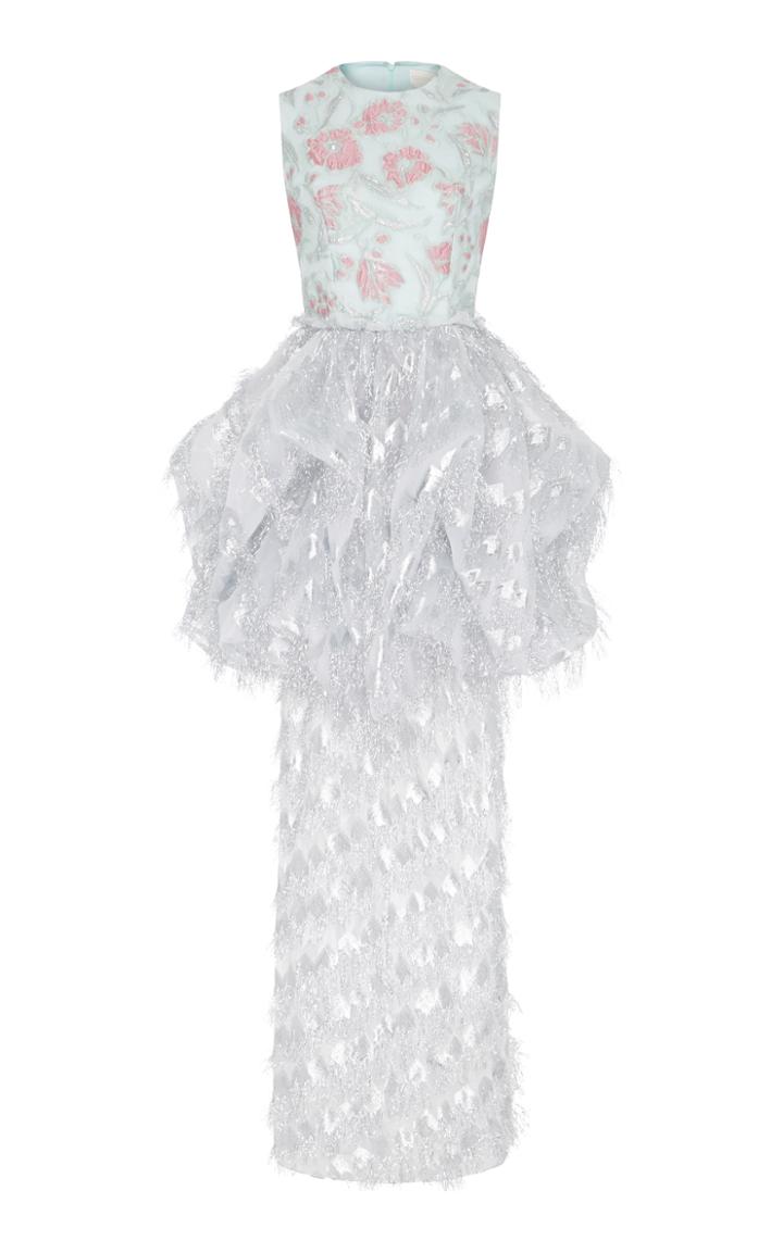 Christian Siriano Floral Jacquard Bubble Gown