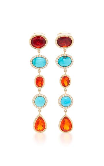 Katherine Jetter Fire Opal And Turquoise Earrings