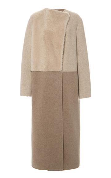 Moda Operandi Agnona Shearling-patchwork Cashmere Natte Coat