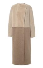 Moda Operandi Agnona Shearling-patchwork Cashmere Natte Coat