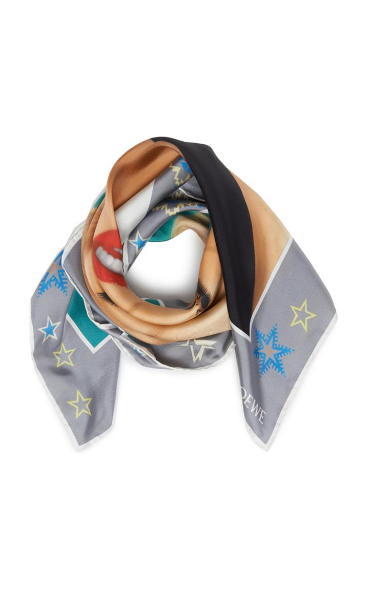 Loewe Printed Silk-twill Scarf