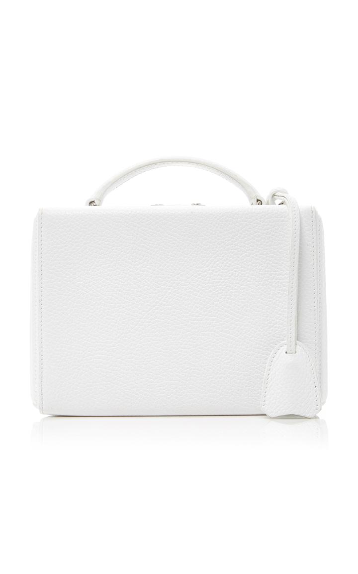 Mark Cross Small White Pebbled Leather Bag