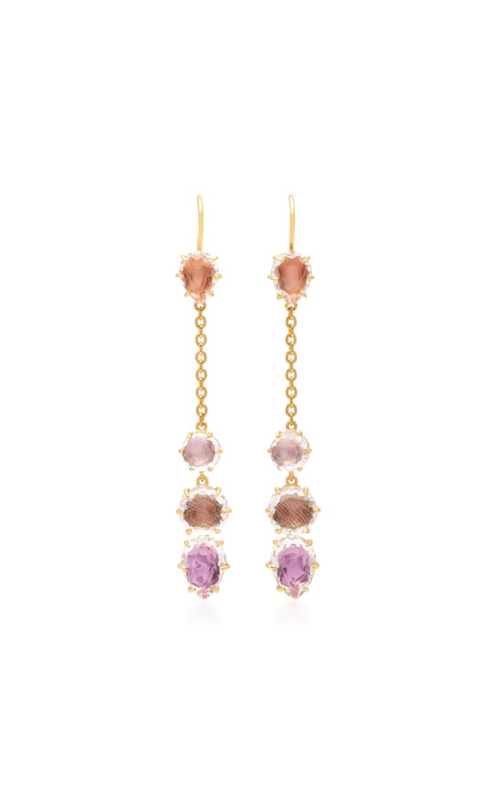 Larkspur & Hawk Caterina Chain Gold And Quartz Earrings