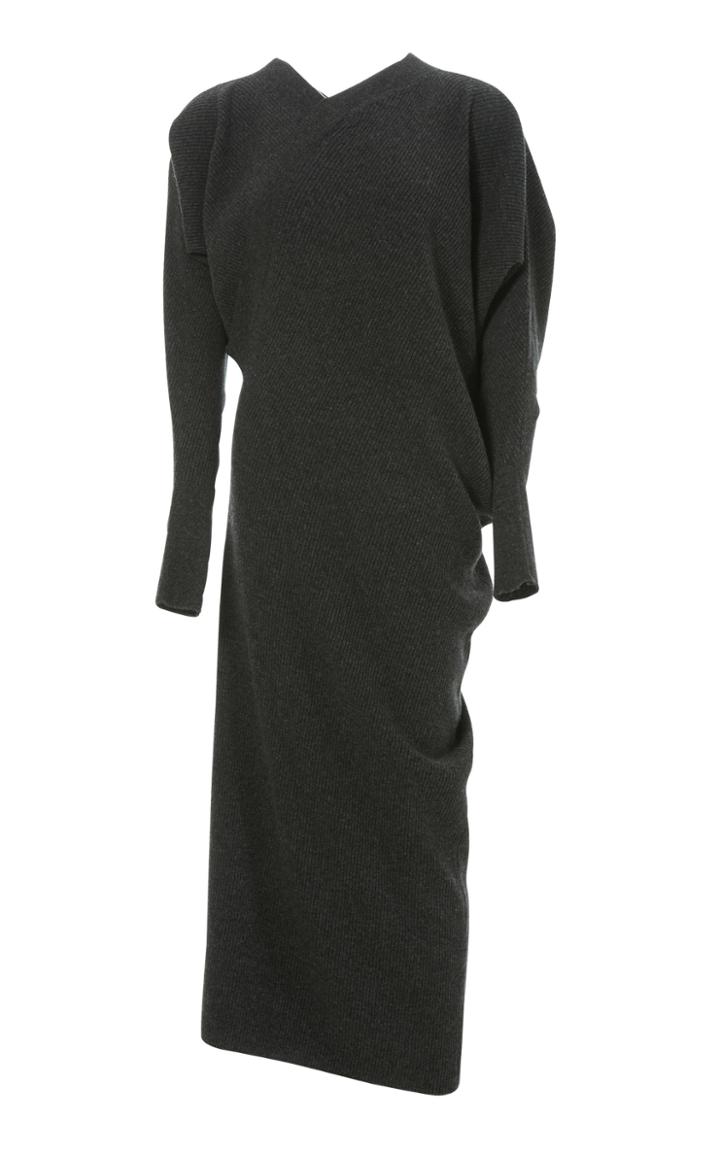 Lvir Unbalanced Ribbed Knit Dress