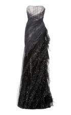 Pamella Roland Sequin Embroidered Hand Draped Gown