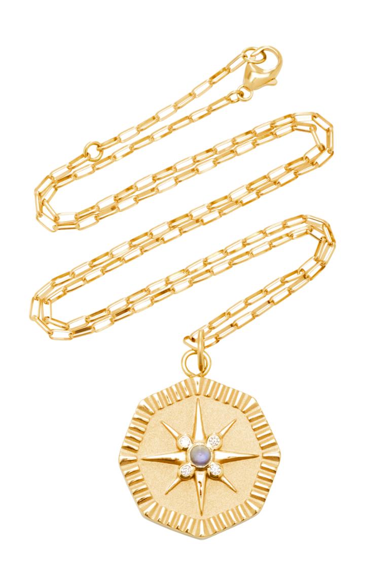 Pamela Zamore 18k Gold, Moonstone And Diamond Necklace