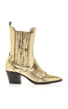 Paris Texas Atlanta Snake-effect Metallic Leather Cowboy Boots