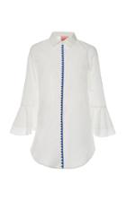 Moda Operandi Le Sirenuse Positano Nina Embroidered-trim White Cotton Shirt Size: 38