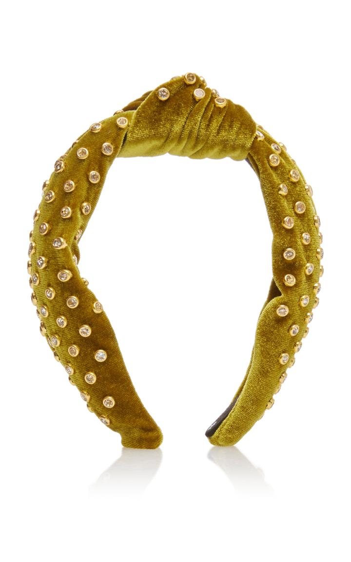 Lele Sadoughi Velvet Crystal Knotted Headband