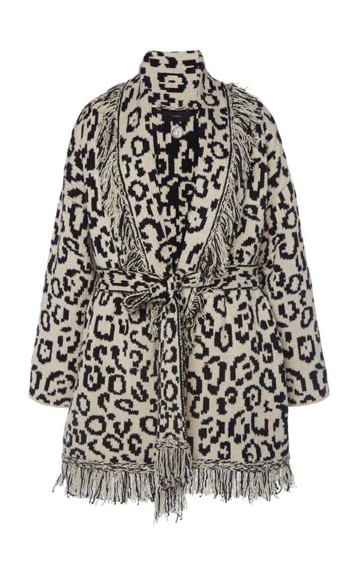Moda Operandi Alanui Jaquard-knit Fringed Cotton Cardigan Size: S