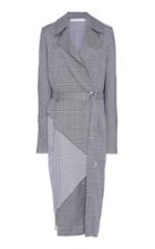 Dion Lee Check Pattern Bias Fold Trench Dress
