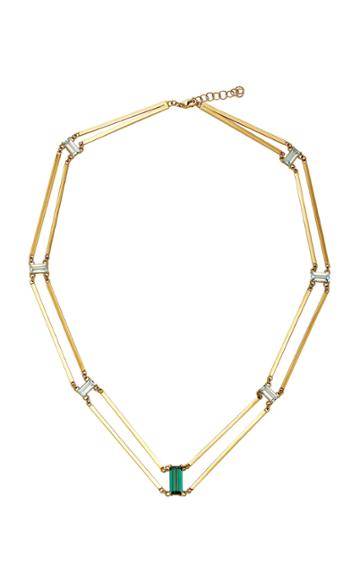Karma El Khalil Aquamarine & Tourmaline Railway Necklace