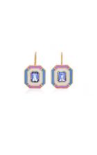 Sig Ward 18k Gold Tanzanite And Enamel Earrings