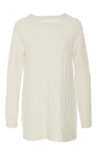 Co Cashmere Crepe Cable Knit Sweater