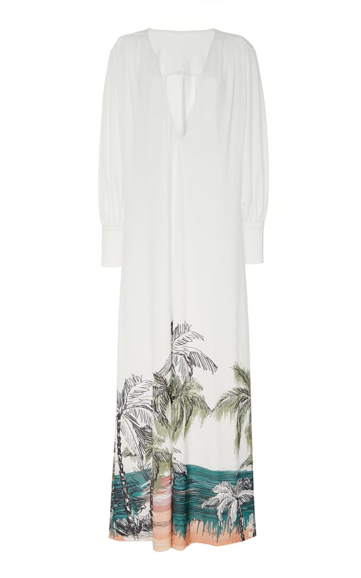 Agua De Coco Long Sleeved Printed Caftan