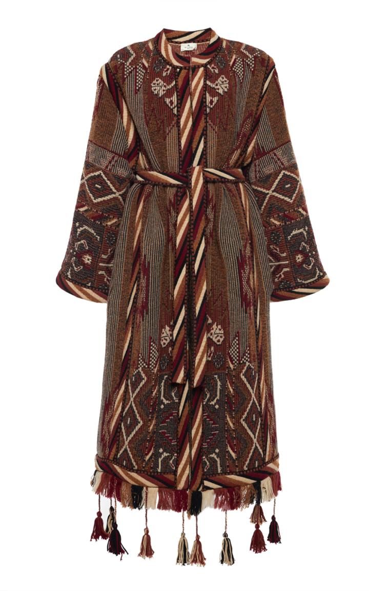 Moda Operandi Etro Fringed Wool-jacquard Coat