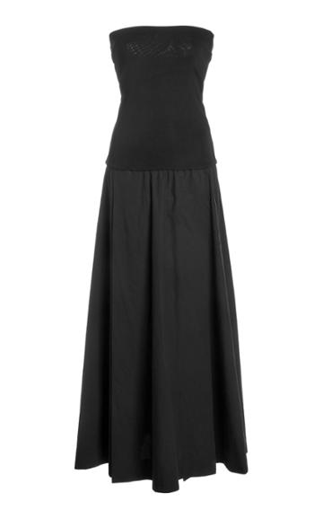 Esse Studios Jersey-paneled Cotton-poplin Maxi Dress