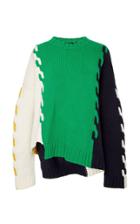 Monse Asymmetric Color-blocked Wool Sweater