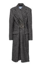 Prada Belted Chevron Wool-felt Coat