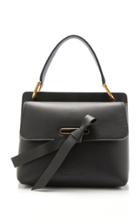 Oscar De La Renta Caveat Leather Top Handle Bag