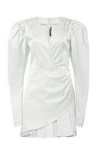 Rotate Aiken Puffed-sleeve Satin Dress