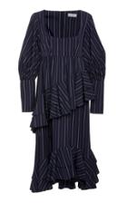 Lee Mathews Goldie Stripe Ruffle Dress