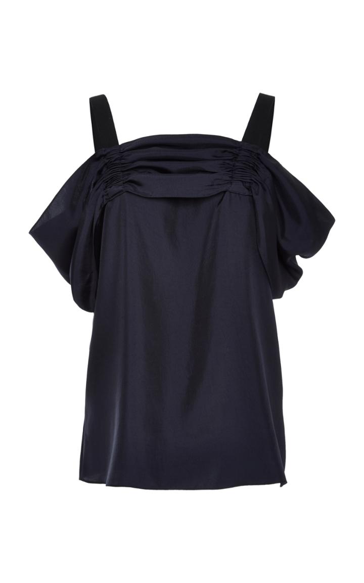 Tibi Shirred Off The Shoulder Blouse