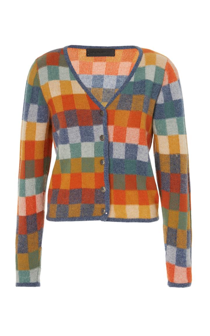 The Elder Statesman Gee's Plaid Cashmere Cardigan